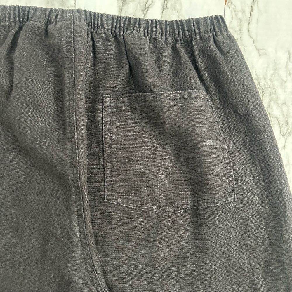 Private Edition by Chico’s | women’s size 1 Black linen pull-on pants wide Leg - Picture 6 of 10